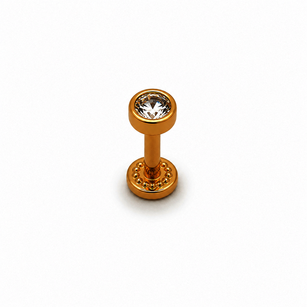 Žluté zlato náušnice HELIX zirkon 3,8mm